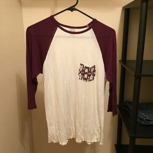 3/4 cut baseball tee